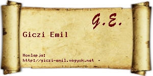 Giczi Emil névjegykártya