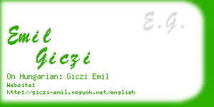 emil giczi business card